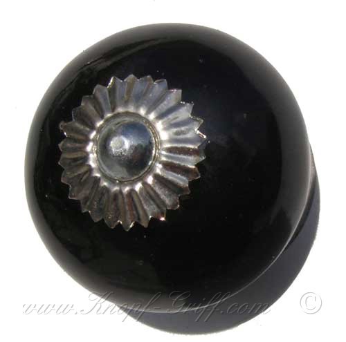 Porcelain doorknob - drawerknob black