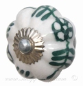 Porcelain doorknob - drawer knob Windsor green